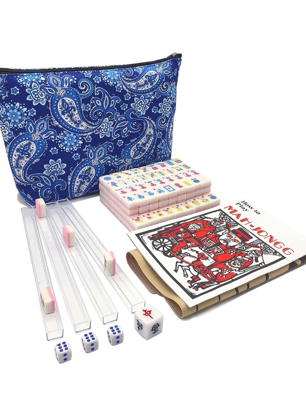 American Mini Mahjong Set 166 Mahjong Tiles 0.9-Inch American Mahjong Game Pink
